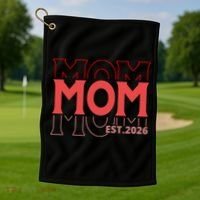 Mama Est. 2026 Expect Baby New Mom Mothers Day Golf Towel thumb 1