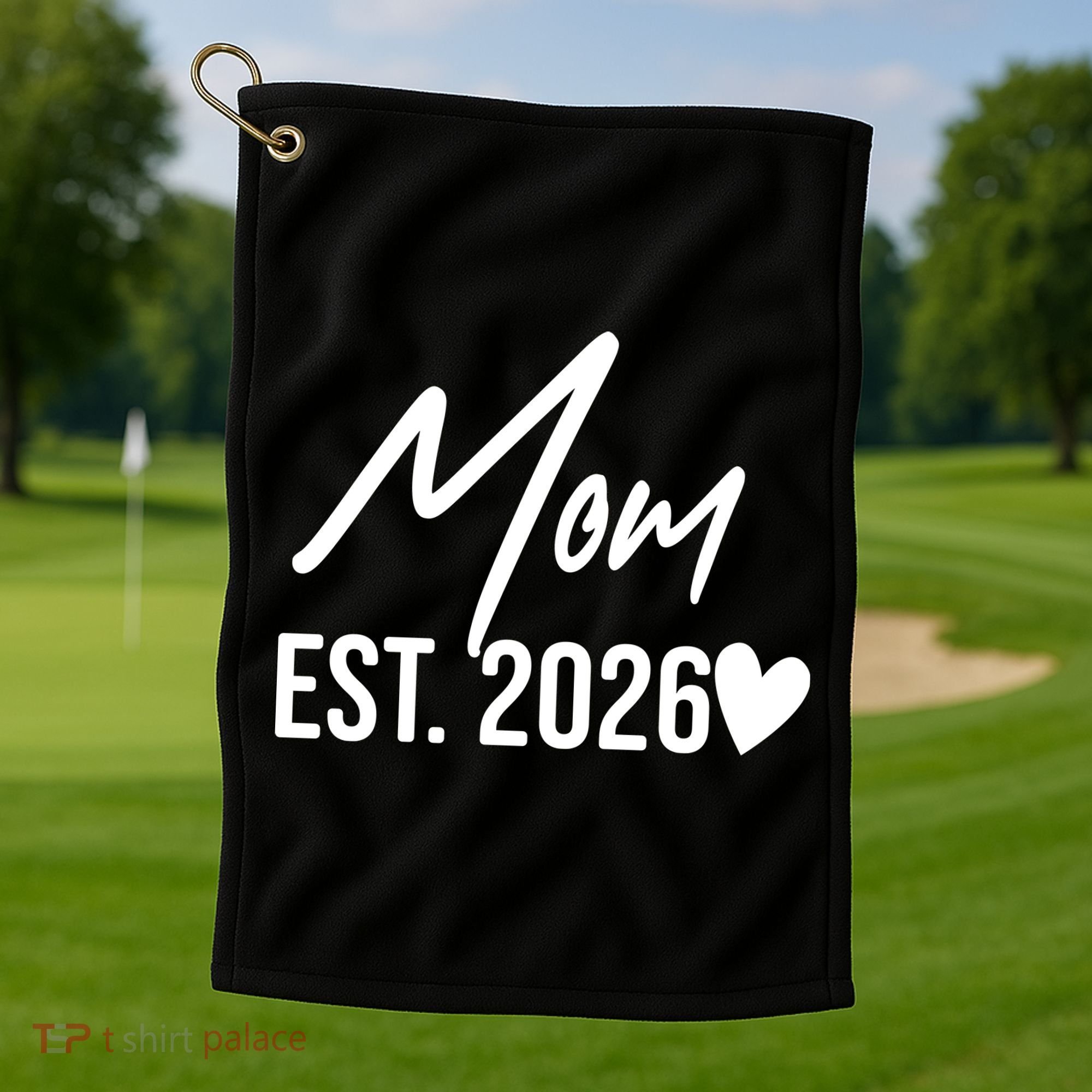 Mom EST 2026 Golf Towel