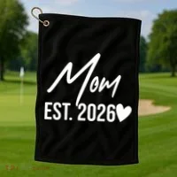 Mom EST 2026 Golf Towel thumb 1