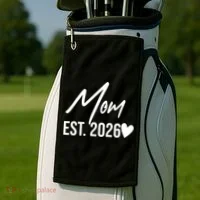 Mom EST 2026 Golf Towel thumb 2