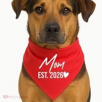 Mom EST 2026 USA-Made Doggie Bandana thumb 1