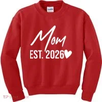 Mom EST 2026 Kids Sweatshirt thumb 0