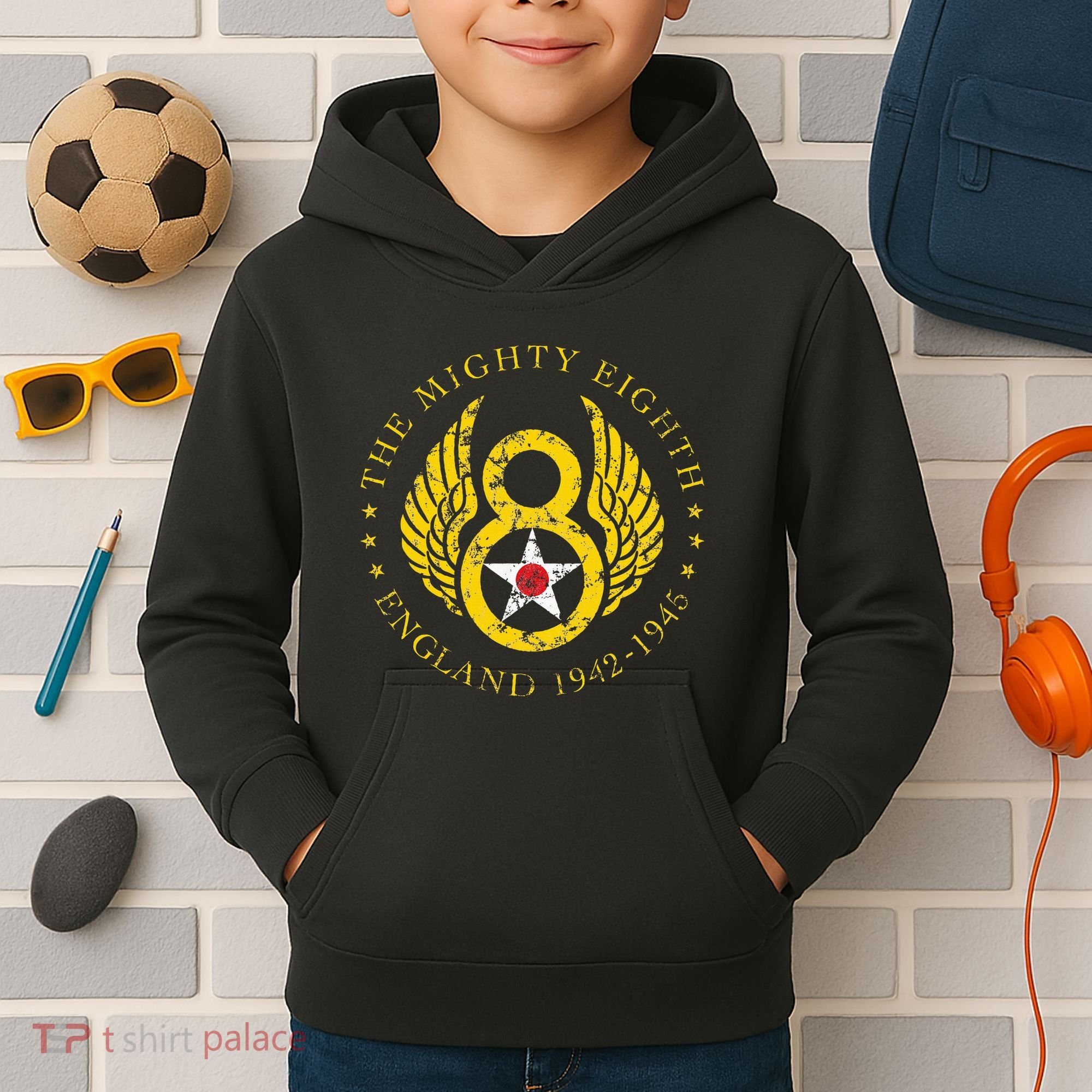 Mighty Eighth 8th Usaaf B17 & B24 Bomber Group Kids Hoodie