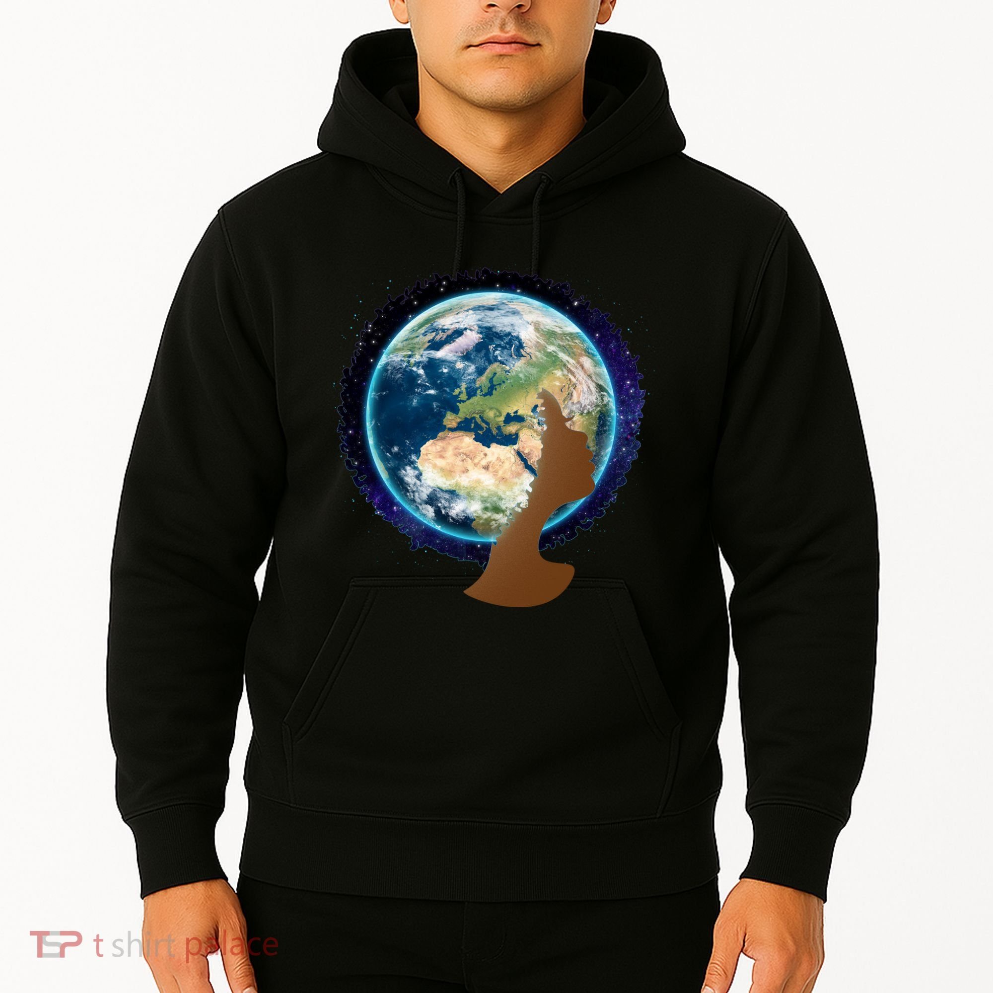 Mother Earth Afro Hair Galaxy Hoodie