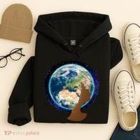 Mother Earth Afro Hair Galaxy Hoodie thumb 4