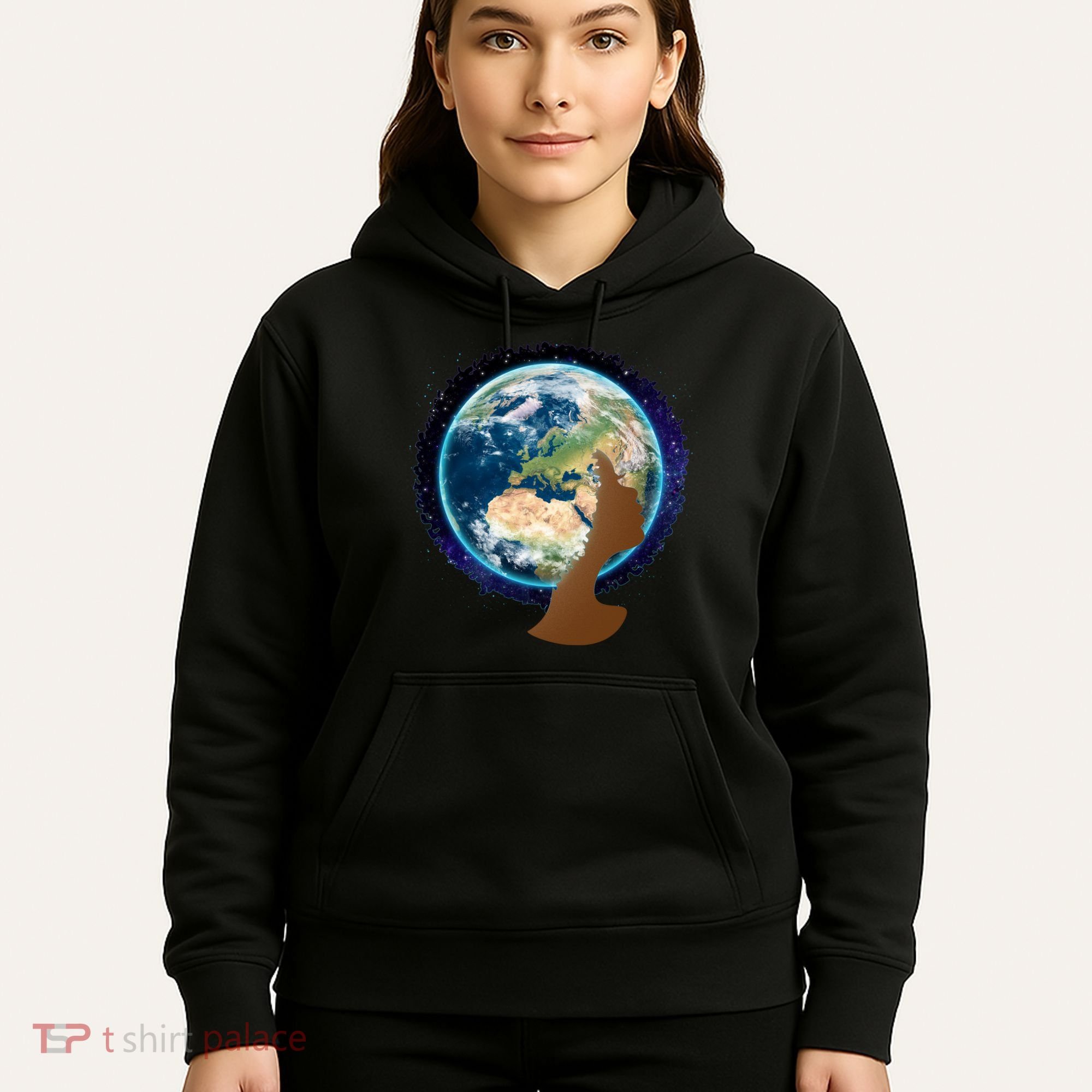 Mother Earth Afro Hair Galaxy Hoodie