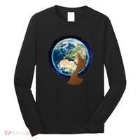 Mother Earth Afro Hair Galaxy Long Sleeve Shirt thumb 0