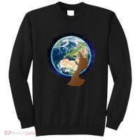 Mother Earth Afro Hair Galaxy Sweatshirt thumb 0
