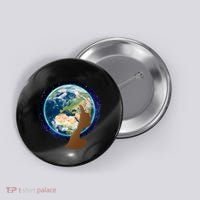 Mother Earth Afro Hair Galaxy Button thumb 0