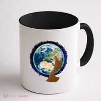 Mother Earth Afro Hair Galaxy Coffee Mug thumb 1
