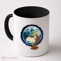 Mother Earth Afro Hair Galaxy Coffee Mug thumb 0