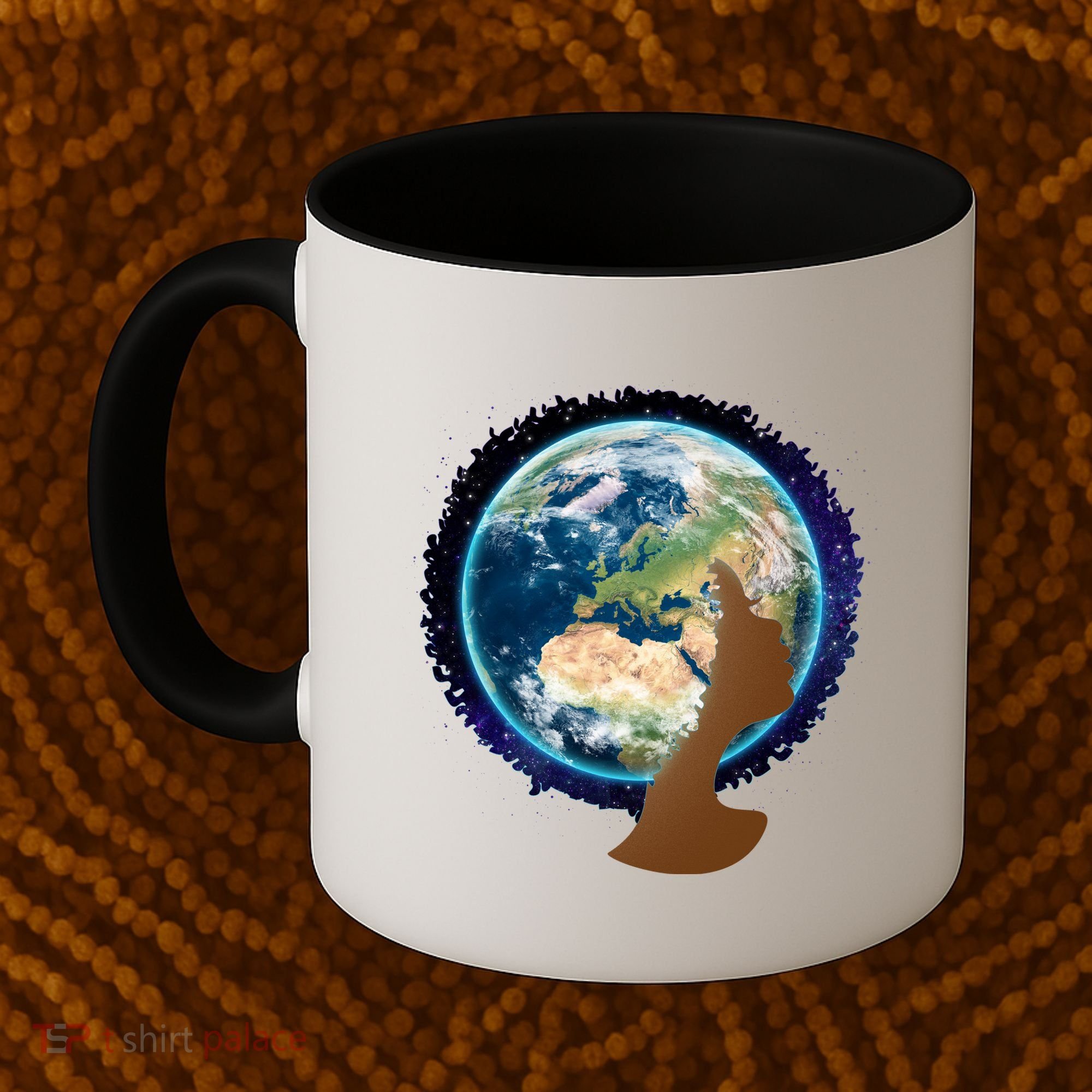 Mother Earth Afro Hair Galaxy Coffee Mug