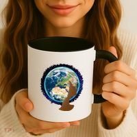 Mother Earth Afro Hair Galaxy Coffee Mug thumb 3