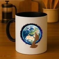 Mother Earth Afro Hair Galaxy Coffee Mug thumb 4