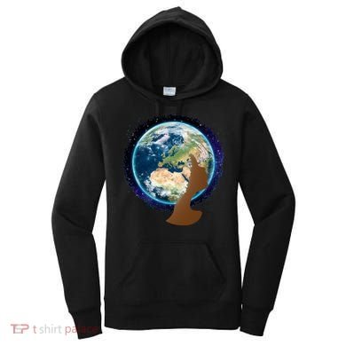 Mother Earth Afro Hair Galaxy Women's Hoodie