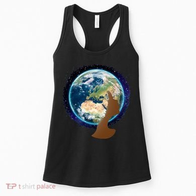 Mother Earth Afro Hair Galaxy Women's Tank Top