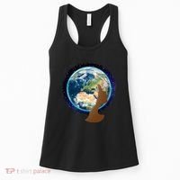 Mother Earth Afro Hair Galaxy Women's Tank Top thumb 0