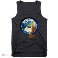 Mother Earth Afro Hair Galaxy Tank Top thumb 0