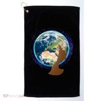 Mother Earth Afro Hair Galaxy Golf Towel thumb 0
