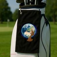 Mother Earth Afro Hair Galaxy Golf Towel thumb 2