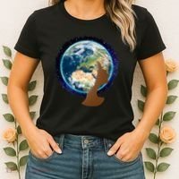 Mother Earth Afro Hair Galaxy Women's T-Shirt thumb 2
