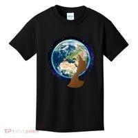Mother Earth Afro Hair Galaxy Kids T-Shirt thumb 0