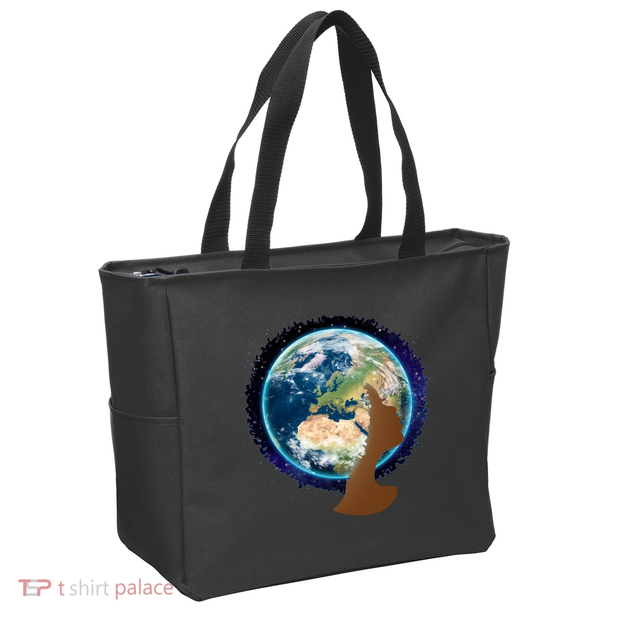 Mother Earth Afro Hair Galaxy Tote Bag