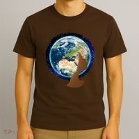 Mother Earth Afro Hair Galaxy T-Shirt thumb 3