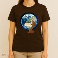 Mother Earth Afro Hair Galaxy T-Shirt thumb 4