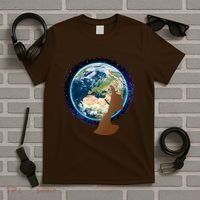 Mother Earth Afro Hair Galaxy T-Shirt thumb 5