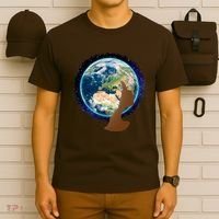 Mother Earth Afro Hair Galaxy T-Shirt thumb 6