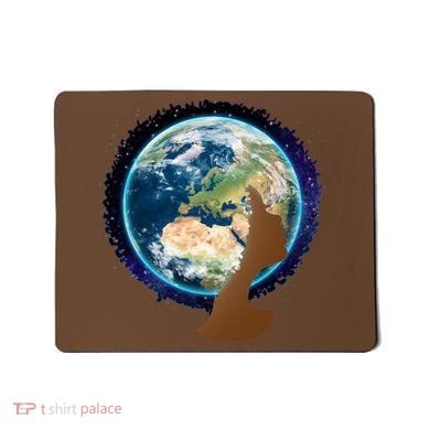 Mother Earth Afro Hair Galaxy Mousepad