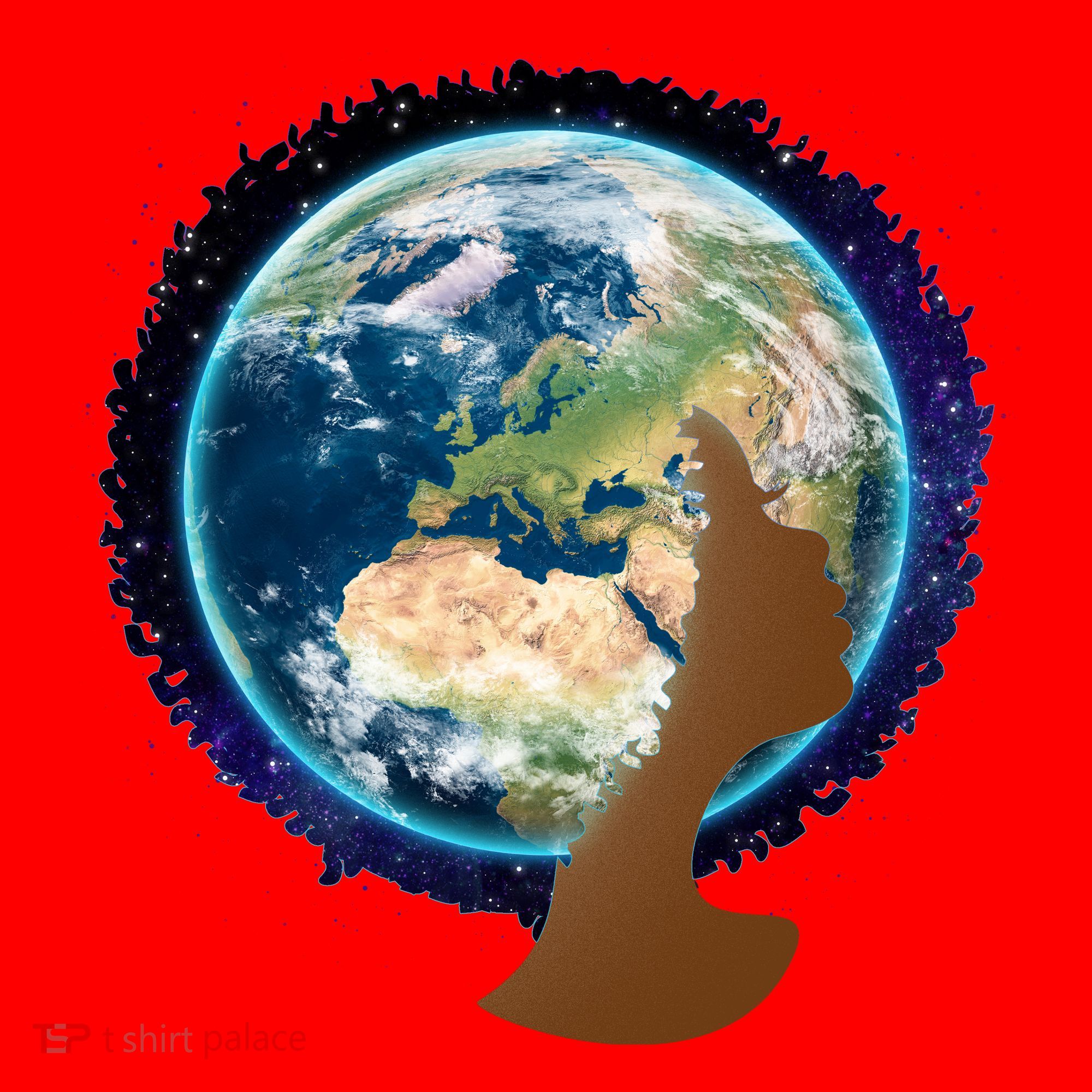 Mother Earth Afro Hair Galaxy Santa Hat