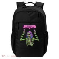 My Eyes Are Up Here Funny Creepy Skeleton Eyeballs Halloween Backpack thumb 0