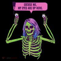 My Eyes Are Up Here Funny Creepy Skeleton Eyeballs Halloween Coffee Mug thumb 5