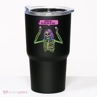 My Eyes Are Up Here Funny Creepy Skeleton Eyeballs Halloween Tumbler thumb 0