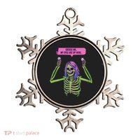My Eyes Are Up Here Funny Creepy Skeleton Eyeballs Halloween Ornament thumb 0