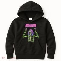 My Eyes Are Up Here Funny Creepy Skeleton Eyeballs Halloween Kids Hoodie thumb 0
