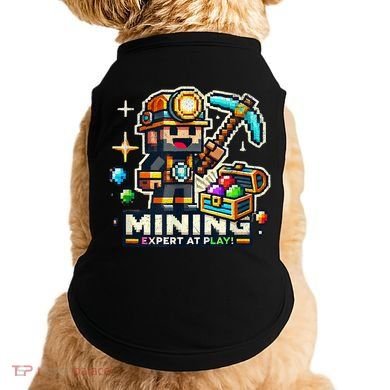 Mining Expert At Play! Pixelated Miner Doggie Tank