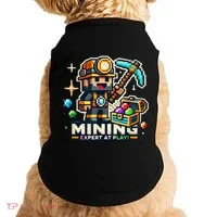 Mining Expert At Play! Pixelated Miner Doggie Tank thumb 0