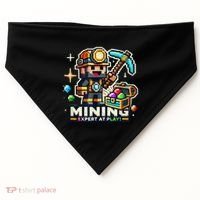 Mining Expert At Play! Pixelated Miner USA-Made Doggie Bandana thumb 0