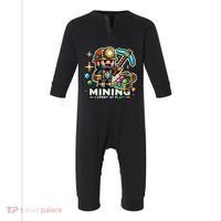 Mining Expert At Play! Pixelated Miner Infant Fleece One Piece thumb 0