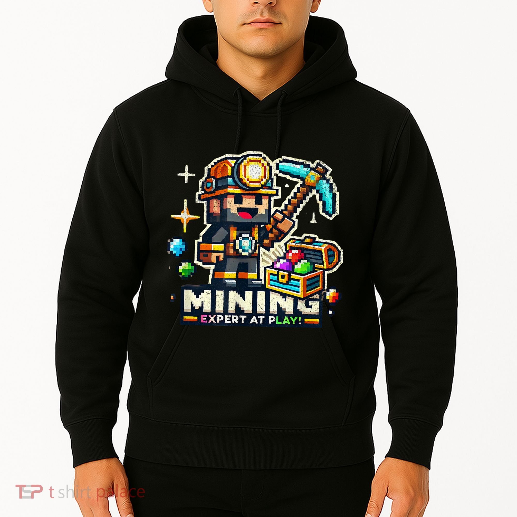 Mining Expert At Play! Pixelated Miner Hoodie