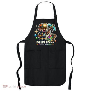 Mining Expert At Play! Pixelated Miner Apron