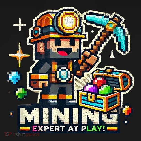 Mining Expert At Play! Pixelated Miner Bucket Hat