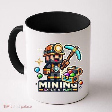 Mining Expert At Play! Pixelated Miner Coffee Mug