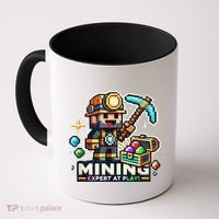 Mining Expert At Play! Pixelated Miner Coffee Mug thumb 0