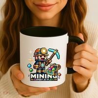 Mining Expert At Play! Pixelated Miner Coffee Mug thumb 3