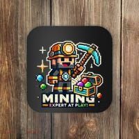 Mining Expert At Play! Pixelated Miner Coaster thumb 0