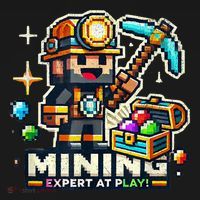 Mining Expert At Play! Pixelated Miner Polo thumb 3